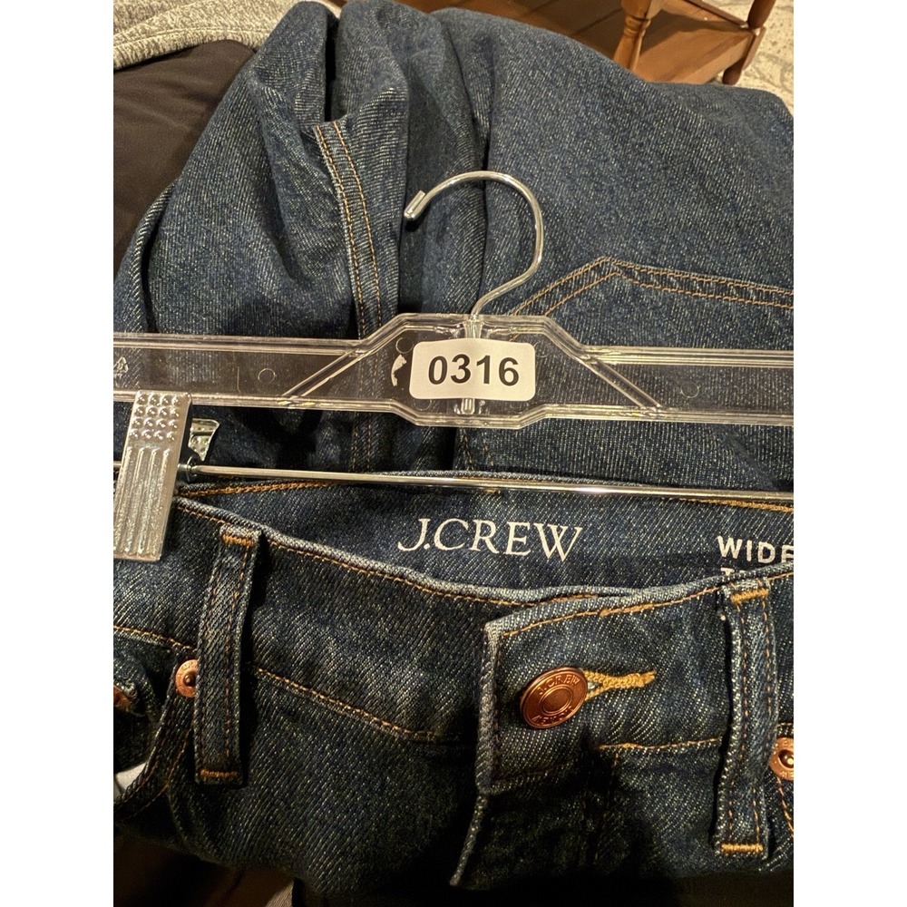 J Crew Jeans Womens 30 Petite Blue Wide Leg Trouser Dark Wash Baggy - Picture 12 of 12